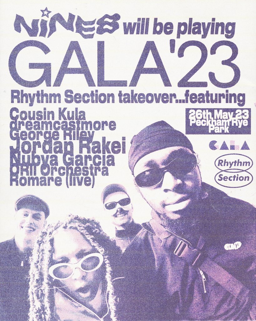 we’re playing #GALAfest in #PeckhamRyePark this month alongside the <a href="/rhythmsectionhq/">Rhythm Section</a> takeover of a line up ft <a href="/jordanrakei/">Jordan Rakei</a> <a href="/nubya_garcia/">Nubya Garcia</a> <a href="/GeorgeRiley__/">George Riley</a> <a href="/cousinkula/">Cousin Kula</a> and more tickets here ra.co/events/1616039