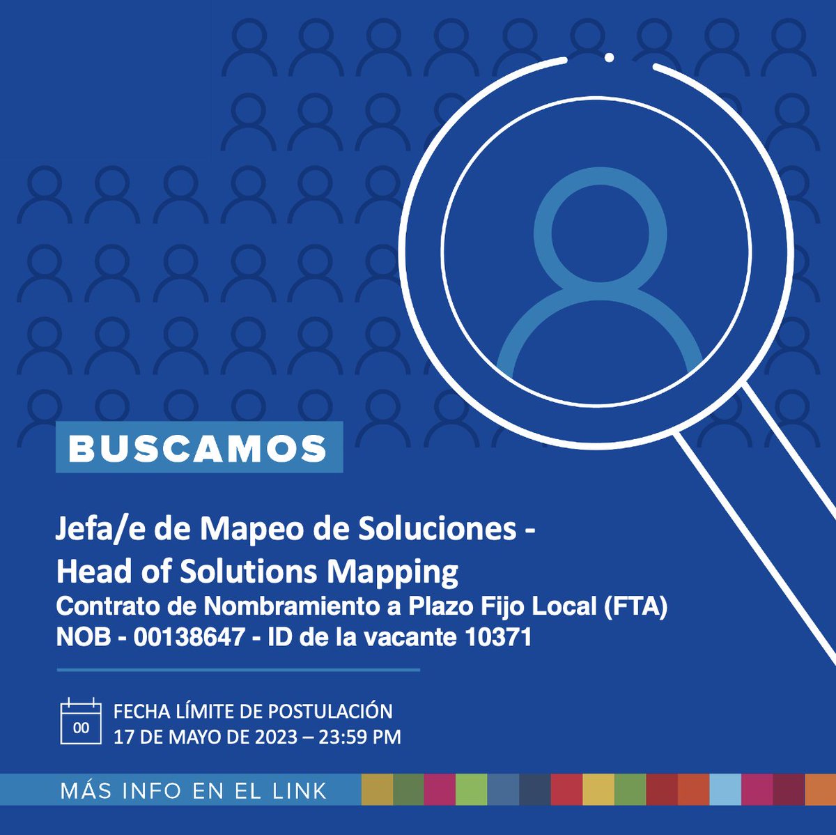 ¿Te gustaría llegar a las comunidades, ser parte de ellas y aprender como pares acerca de sus historias y su desarrollo? ¡Este puesto es para vos!

🚨Desde el PNUD Paraguay lanzamos un llamado para Jefa/e de Mapeo de Soluciones - Head of Solutions Mapping 🚨

Conocé más del cargo