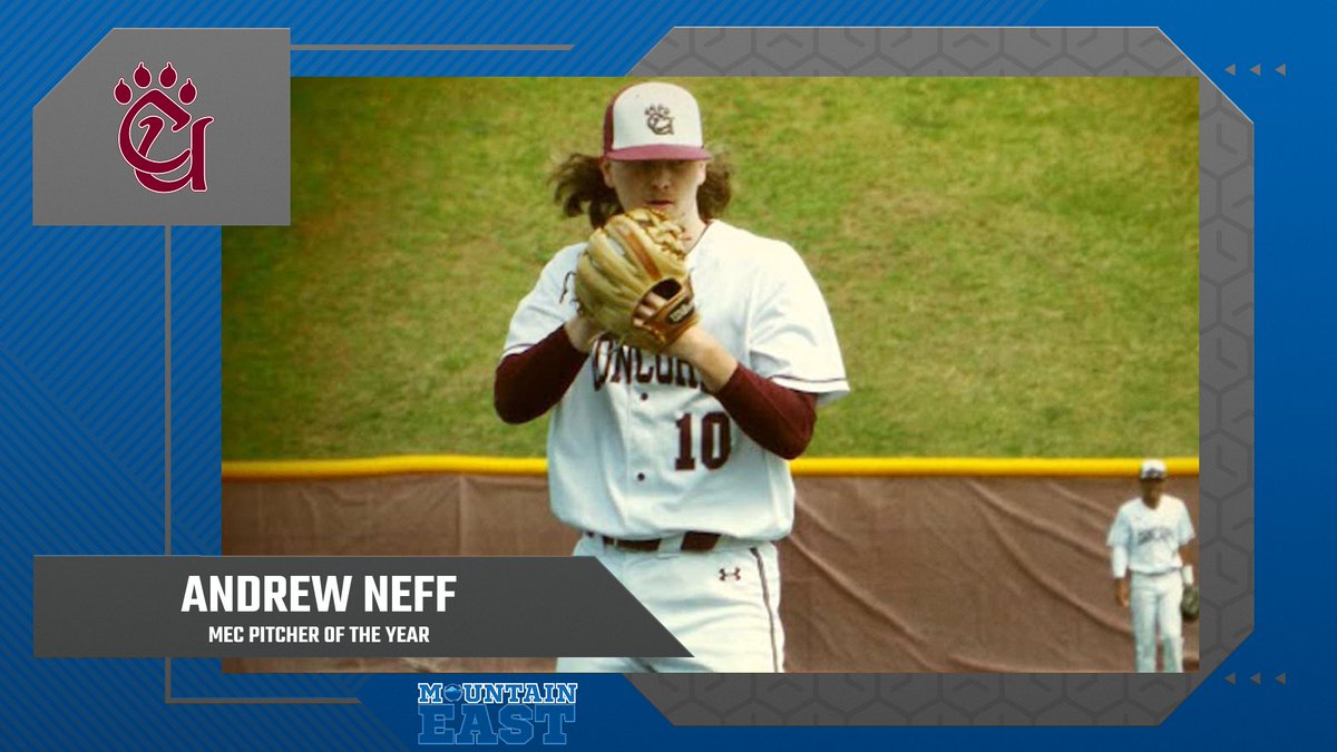 TheMountainEast's tweet photo. Concord's Andrew Neff has been named the MEC Pitcher of the Year for 2023! Neff finished the year with an 11-2 record and recorded 86 strikeouts for the Mountain Lions. https://t.co/MJi3q0i5I7