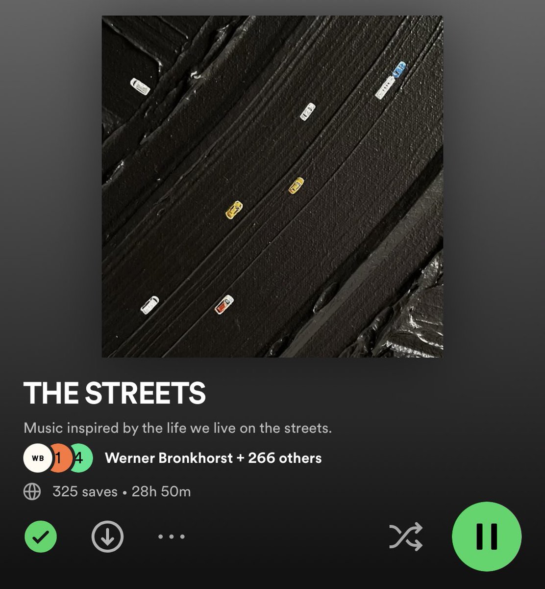 wernerbronkh's tweet photo. Much love to everyone who contributed to The Streets playlist 😎 

#Spotify https://t.co/H6JerDDKWx