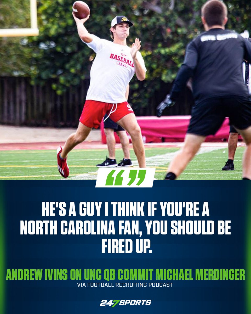 Over the weekend, North Carolina landed its 2024 QB in 3⭐️ Michael Merdinger. On today's episode of the Football Recruiting podcast, @Andrew_Ivins & @cpetagna247 tell Tar Heels fans why they should be super excited about this latest commitment. 🎧: link.chtbl.com/247FBRec