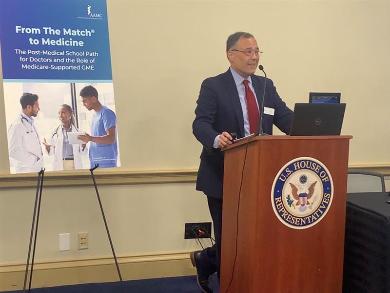 AAMCtoday's tweet photo. Thanks to @AtulGroverMD, Geoffrey Young, &amp; @LJMarquez for sharing insights on the pathway to becoming a physician and the role of The Match® process &amp; discussing Congress’ role in supporting physician training through Medicare-supported GME. https://t.co/voeK8VNbPd https://t.co/4IgSToFPsm