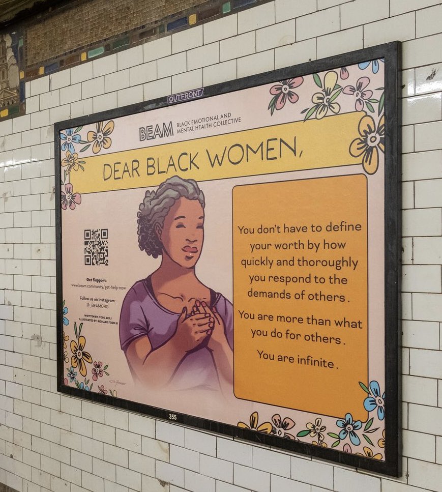 This affirmation was a fan favorite internally. We love it so much.💜 hoping Black women see it and feel the love. 🙏🏾 #DearBlackWomen #Affirmations #NYCsubway