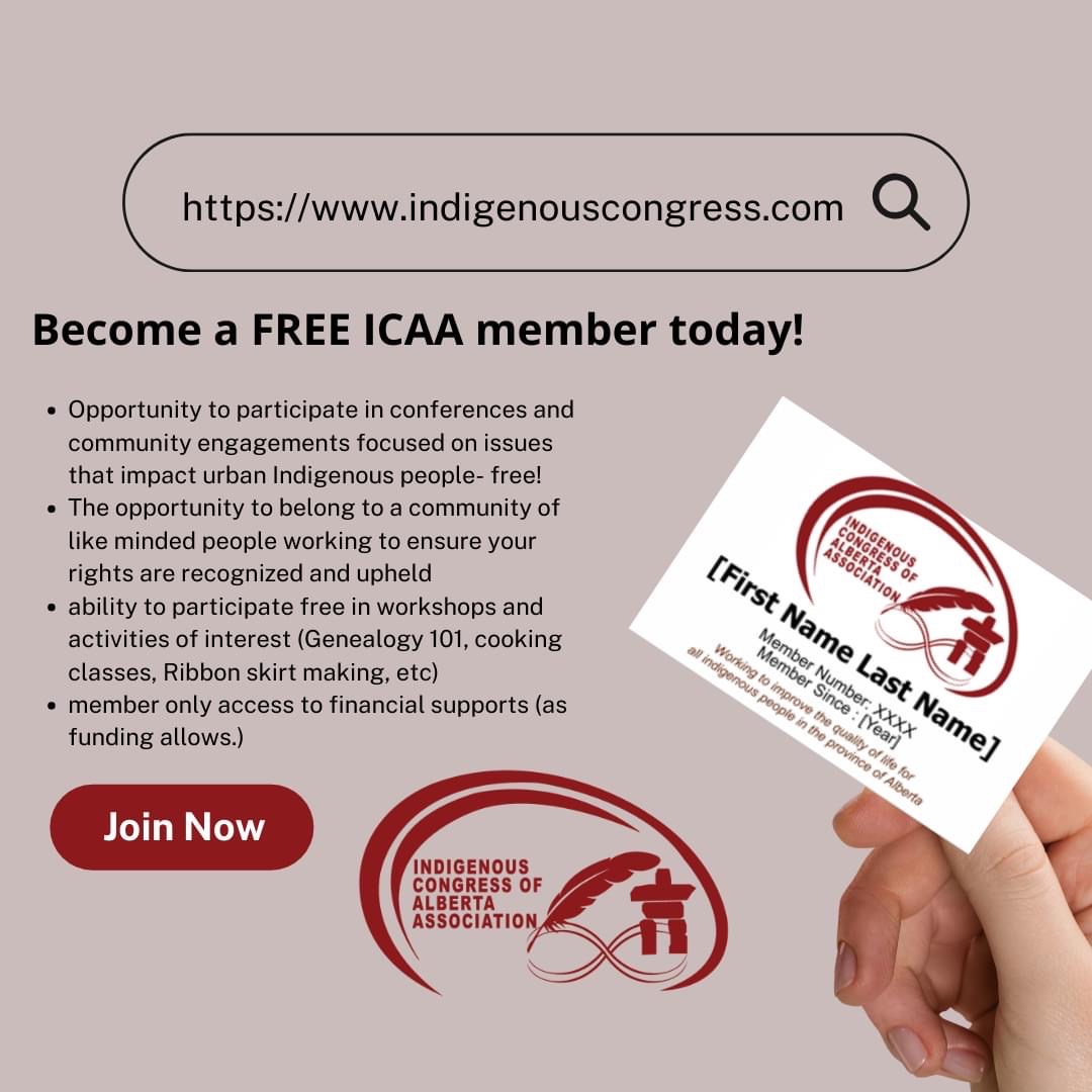 Would you like to learn more about our FREE membership?
Visit indigenouscongres.com to learn more now
#ICAA
#becomeamember
#subscribe
#connect
#collaborate
#community
#firstnations
#metis
#inuit
#alberta