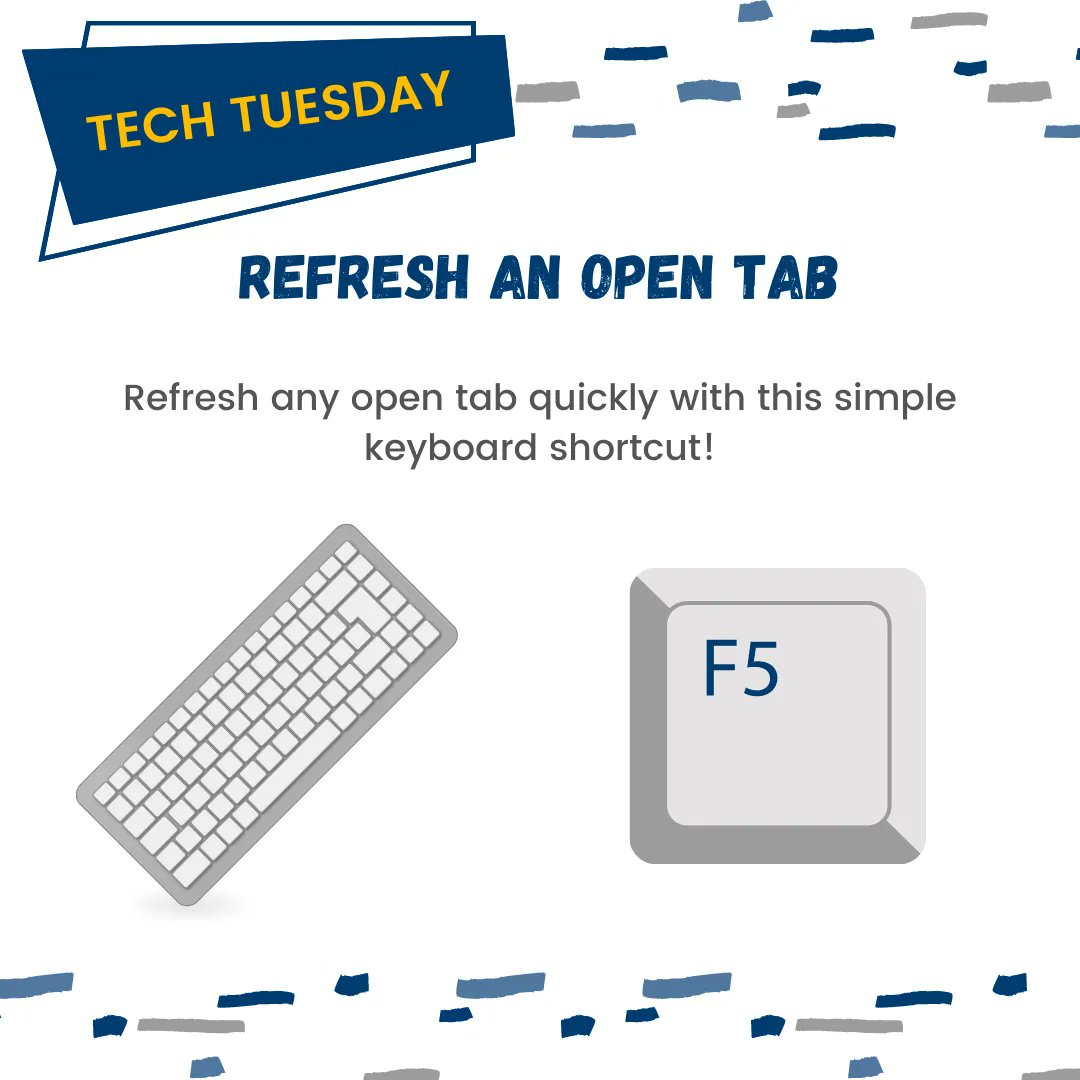 IthacaIT's tweet image. Looking for an easy way to refresh an open tab? Just press the F5 key!