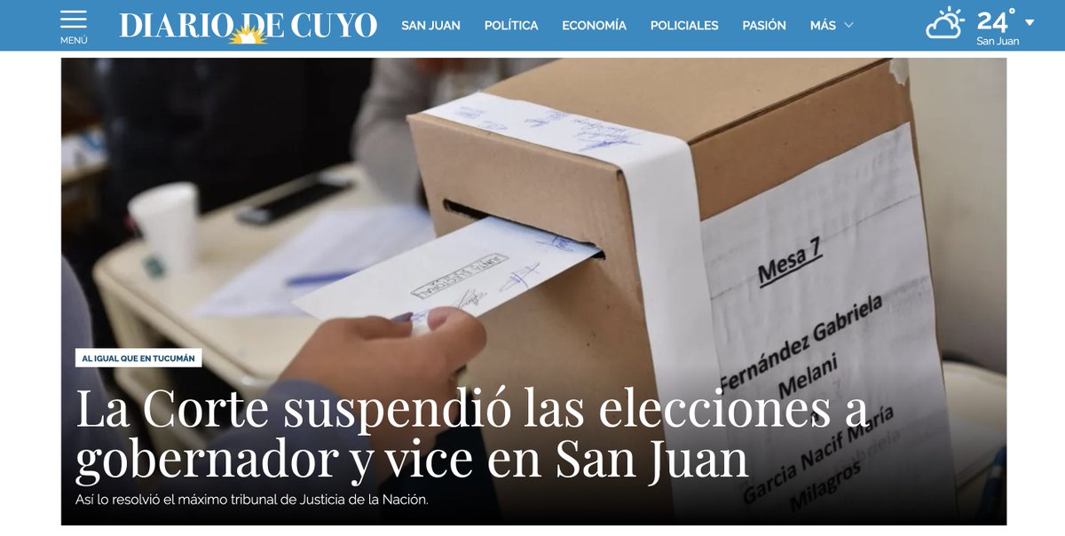 frontaly's tweet photo. AHORA | Se suspenden las elecciones en #SanJuan y #Tucumán previstas para el próximo domingo y así lo cuentan medios que diseñamos e integramos #Elecciones2023 #Editorial #noticias #Manzur #frontaly #ux #elecciones https://t.co/BYWWNjulzH