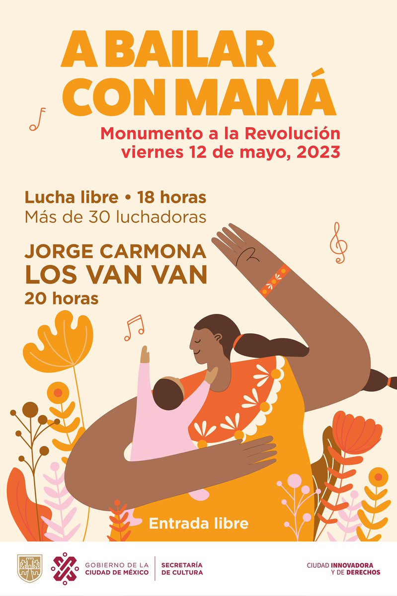 Claudiashein's tweet photo. Les invitamos este viernes 12 de mayo a las 18:00 horas en el Monumento a la Revolución. Habrá Lucha Libre y la orquesta cubana Los Van Van. La entrada es libre. https://t.co/hluqjhivZb