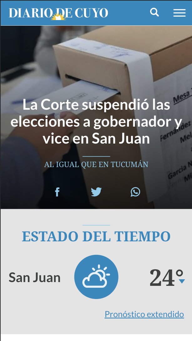 frontaly's tweet photo. AHORA | Se suspenden las elecciones en #SanJuan y #Tucumán previstas para el próximo domingo y así lo cuentan medios que diseñamos e integramos #Elecciones2023 #Editorial #noticias #Manzur #frontaly #ux #elecciones https://t.co/BYWWNjulzH