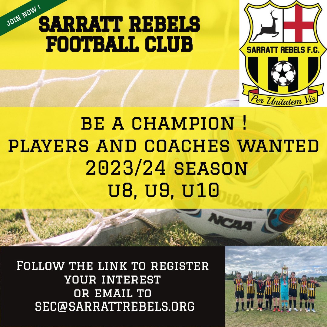 forms.gle/KT1A7rwnkKUYpT…
Fancy a new challenge next season? Come and join a great club. Follow the links to enquire and join up #sarrattrebelsfc  #sarratt #chorleywood #rickmansworth #hertsfa <a href="/hertfordshirefa/">Hertfordshire FA</a> #westhertsyouthleague #grassrootsfootball