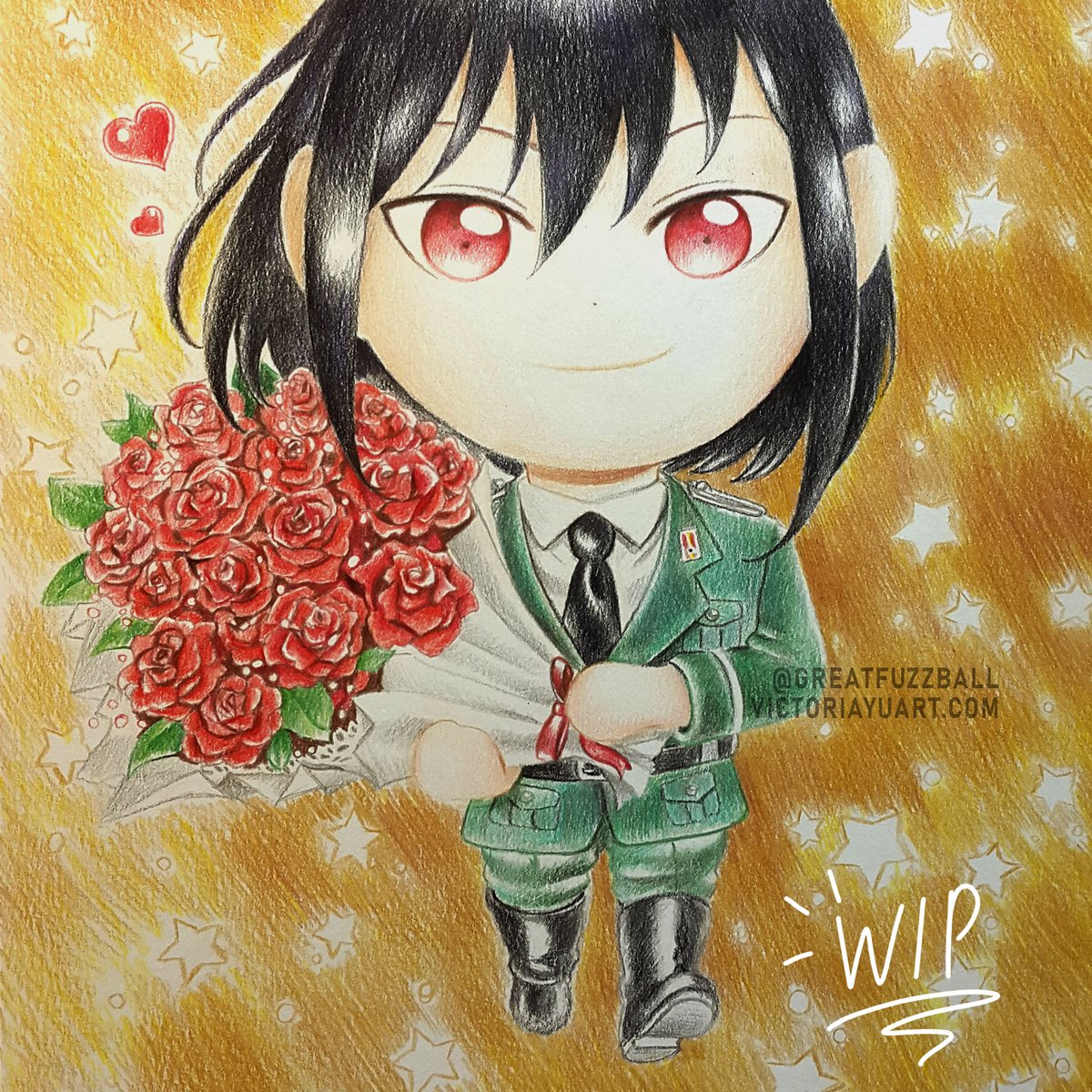 Greatfuzzball's tweet photo. New updates on Chibi drawing of Yuri Briar! Working on the background now and just a last bit of touch-ups and then he's completed!

#anime #coloredpencil
#originalartwork #supportartist #animeart #animegirl #spyxfamily
#yuribriar #yurichibi #yuri #anyachibi #kawaii #yorbriar https://t.co/KjWIPacuC7