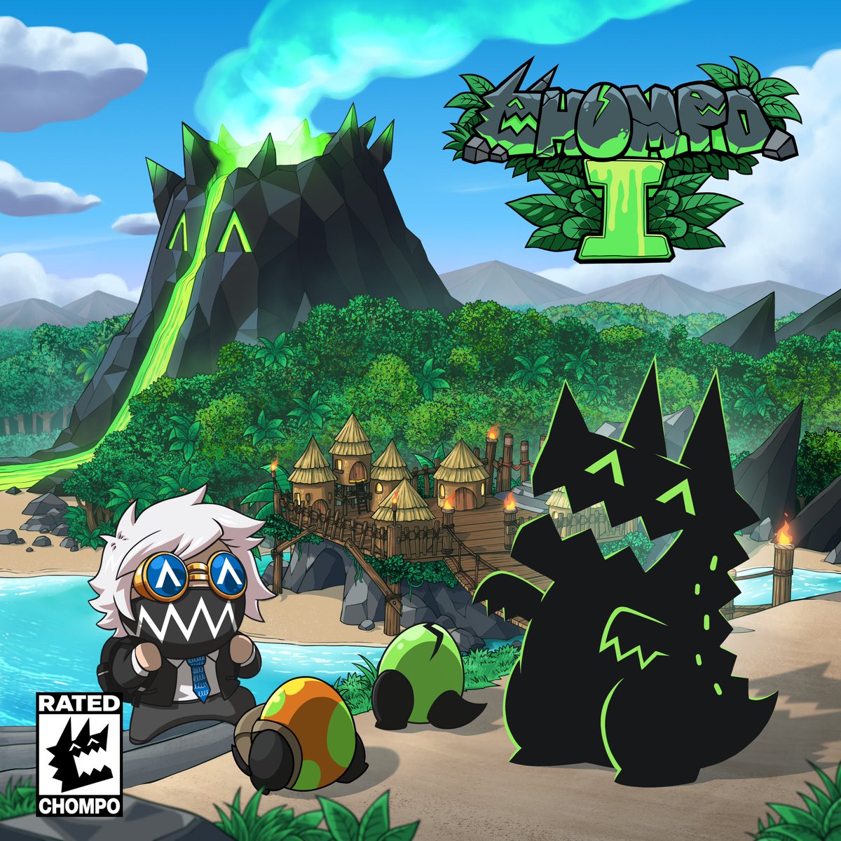 GameShrimp's tweet photo. CHOMPO I album is out today!! 🌴🌋
This is probably the most detailed artwork I’ve done to date! Lots of unseen details in this one.
HUGE THANK YOU to the #CHOMPO team, @TOKYOMACHINE , artists, and fans! YOU ALL bring this little dino to life! 💚 https://t.co/tHv4bnIxaa