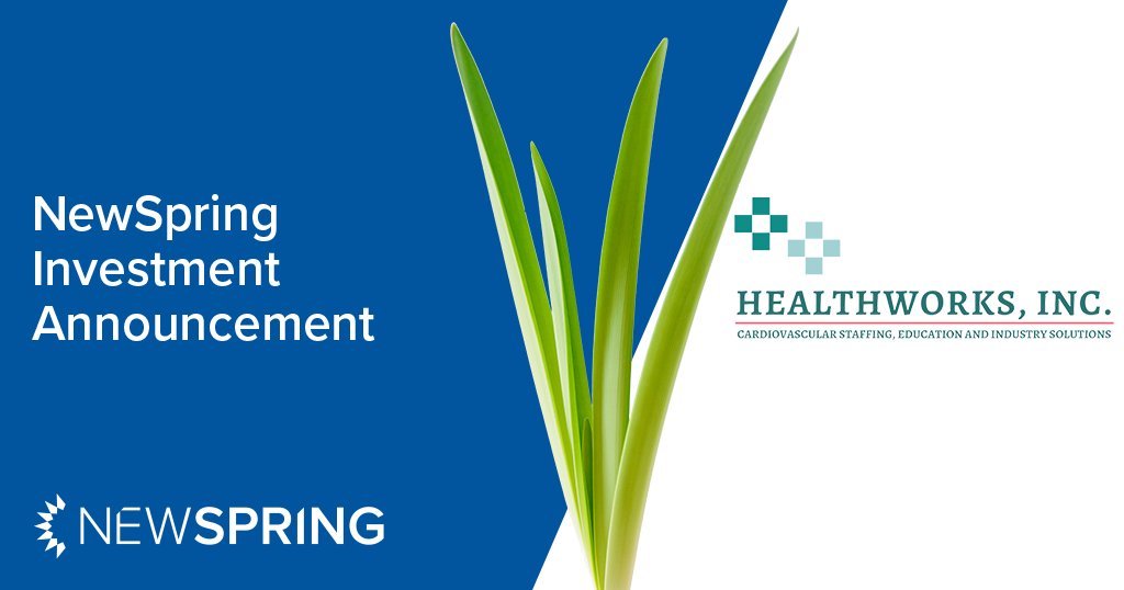 NewSpring is pleased to announce its latest #NewSpringHealthcare investment in Healthworks, Inc., a leading provider of staffing services for the cardiovascular and imaging industries. #healthcareinvestment #privateequity Read more: bit.ly/3Lxqhm4