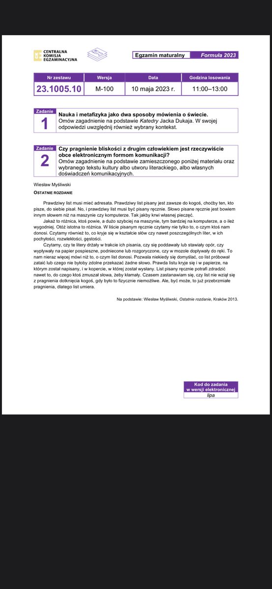 kapral2001's tweet photo. ZADANIA NA MATURE USTNA CKE 10 MAJA 2023 #matura2023 https://t.co/TbvZfobRur