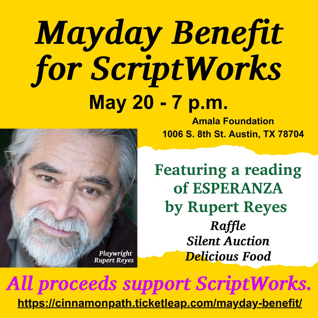 MaryAliceCarnes's tweet image. Friends of @ScriptWorks and Latin@xé Artists ATX invite you to a benefit reading of the new play ESPERANZA by @rupertreyes Saturday May 20 - 7 pm benefiting @ScriptWorks entering the most challenging financial season it’s ever had. $15 + Seats limited. bit.ly/44WZ2ue