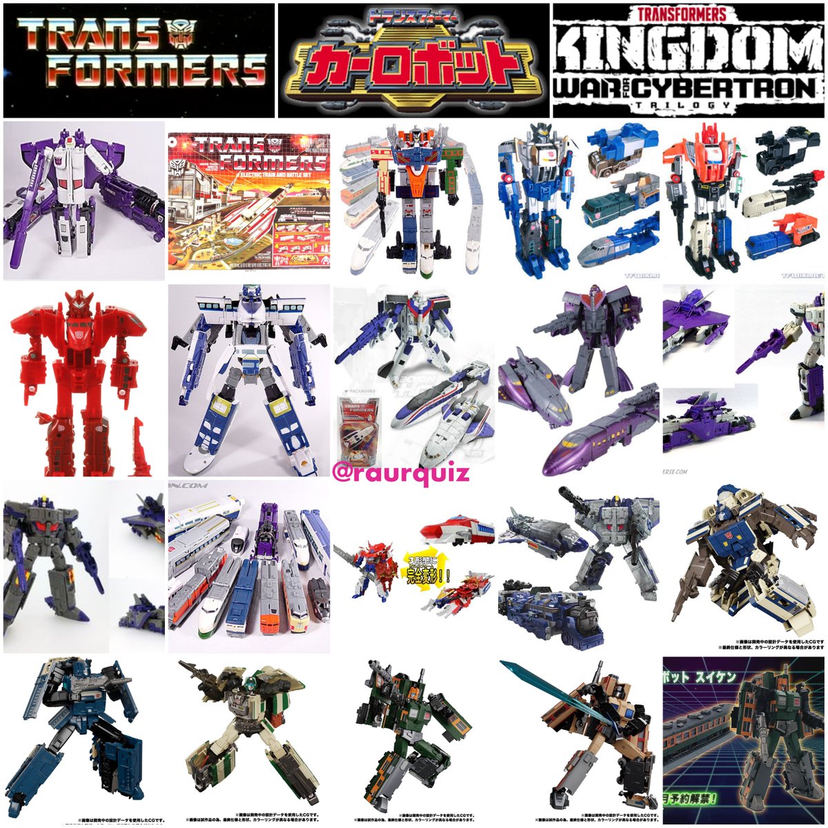 raurquiz's tweet photo. #trainday #transformers #autobot #railracer #sixtrain #sixliner #raiden #universe #decepticon #astrotrain #go #g26 #optimusexprime #carrobots #jrx #titanreturns #legends #siege #masterpiece #mpg #Shouki #Getsuei #Yukikaze #Suiken #Seizan #Kaen @Hasbro @takaratomytoys https://t.co/Ks5sO0QNpu