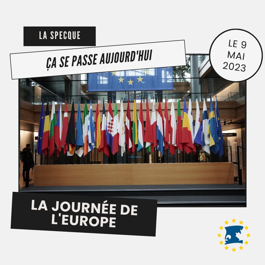 laSPECQUE's tweet photo. [ÉVÈNEMENT] 
🗓️Évènement du jour! La SPECQUE célèbre la journée de l’Europe : cette date est un symbole européen !
#laspeque #specque #specque2023 #europe #Québec #quebec https://t.co/wwIn9p1eUN