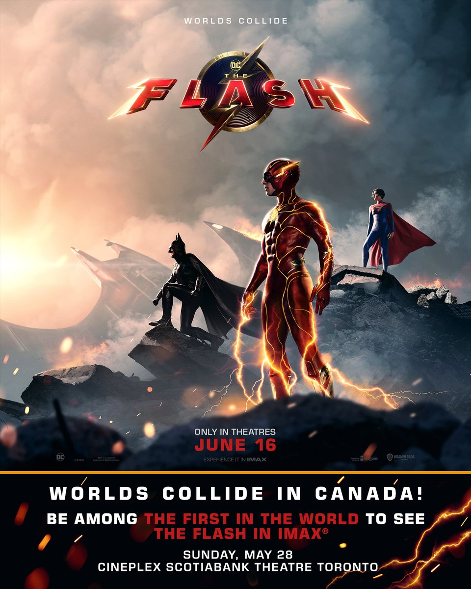 WarnerBrosCA's tweet image. ⚡️ WORLDS COLLIDE IN CANADA. 🍁 On May 28, #TheFlashMovie Director Andy Muschietti and Producer Barbara Muschietti bring their highly anticipated new film to Cineplex Scotiabank Theatre Toronto!