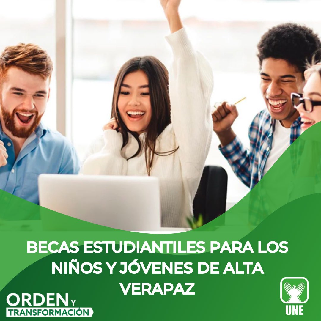 somosuneav's tweet photo. Debemos preocuparnos por el presente y futuro de nuestros niños y jóvenes altaverapacenses, con #OrdenYTransformación, se les brindará el apoyo necesario con becas estudiantiles para colegios y universidades, formaremos más profesionales! 💚 #VotaUNE https://t.co/FGKKCW9HBH