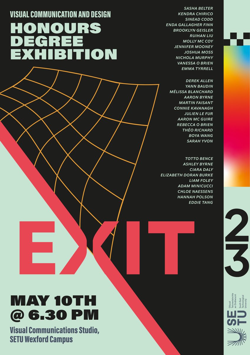 patchrmorgan's tweet photo. Wednesday  10th May marks another end of year expo at SETU’s Visual Communication and  Design at the @SETU Wexford Campus. Exhibition open at 6.30pm, at the  Summerhill Campus and all are welcome. https://t.co/xsmpaTFonN