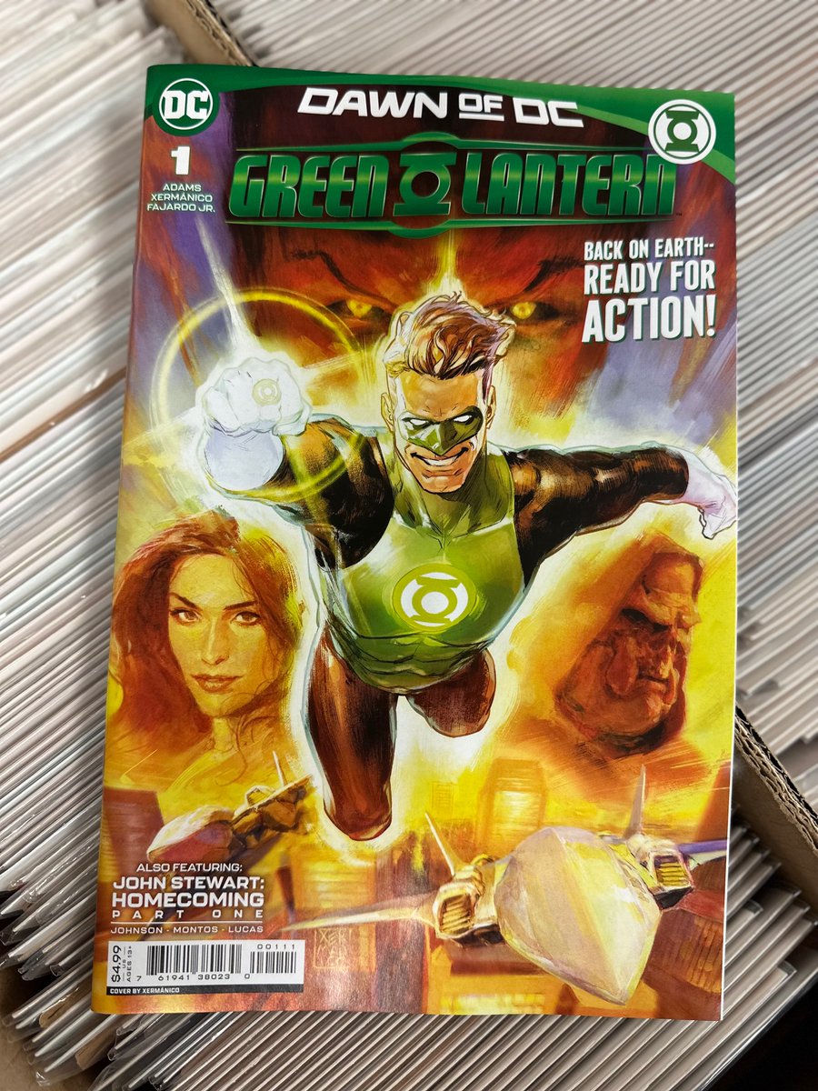 Chops Comics (@chopscomics) on Twitter photo Hal Jordan, the Green Lantern of space sector 2814, has returned home. He's trying to pick up where he left off but it might not be that easy. Pick up Green Lantern #1 at Chops to see what happens!
W: <a href="/spacekicker/">Jeremy Adams</a>
A/CA: <a href="/Xermanico/">Xermánico</a>
C: <a href="/rfajardojr/">Romulo Fajardo Jr</a>
L: <a href="/daveLsharpe/">dave sharpe</a>
#NCBD Hal Jordan, the Green Lantern of space sector 2814, has returned home. He's trying to pick up where he left off but it might not be that easy. Pick up Green Lantern #1 at Chops to see what happens!
W: <a href="/spacekicker/">Jeremy Adams</a>
A/CA: <a href="/Xermanico/">Xermánico</a>
C: <a href="/rfajardojr/">Romulo Fajardo Jr</a>
L: <a href="/daveLsharpe/">dave sharpe</a>
#NCBD