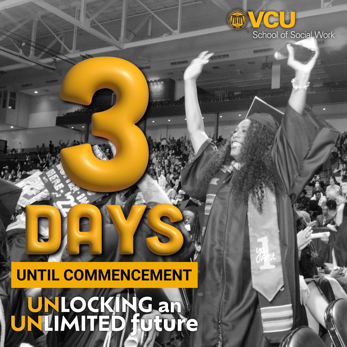 VCUSocialWork's tweet photo. #VCUSSW Commencement is 3 days away! 14 grads are from the Child Welfare Stipend Program, a @VDSS partnership. Profiles: https://t.co/XtfWpza6dR. We salute all grads &amp; the important work they will do. Event/live stream info: https://t.co/BiD8T4jwb6. #VCUSSW2023 #VCU2023 #VCUGrad https://t.co/4Nwc4uZGqI