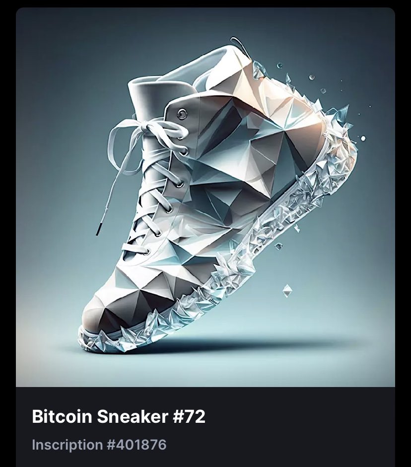 k frens, in honor of cracking the top 20 on <a href="/ordinalswallet/">Ordinals Wallet</a>, we’re gonna do a BIG giveaway! Here’s the catch, you’re gonna nominate / tag someone who doesn’t have an ordinal yet. Winner will receive this sneaker and the nominator (you) will get 1000 $SOLE. Let’s go! 💥👟
