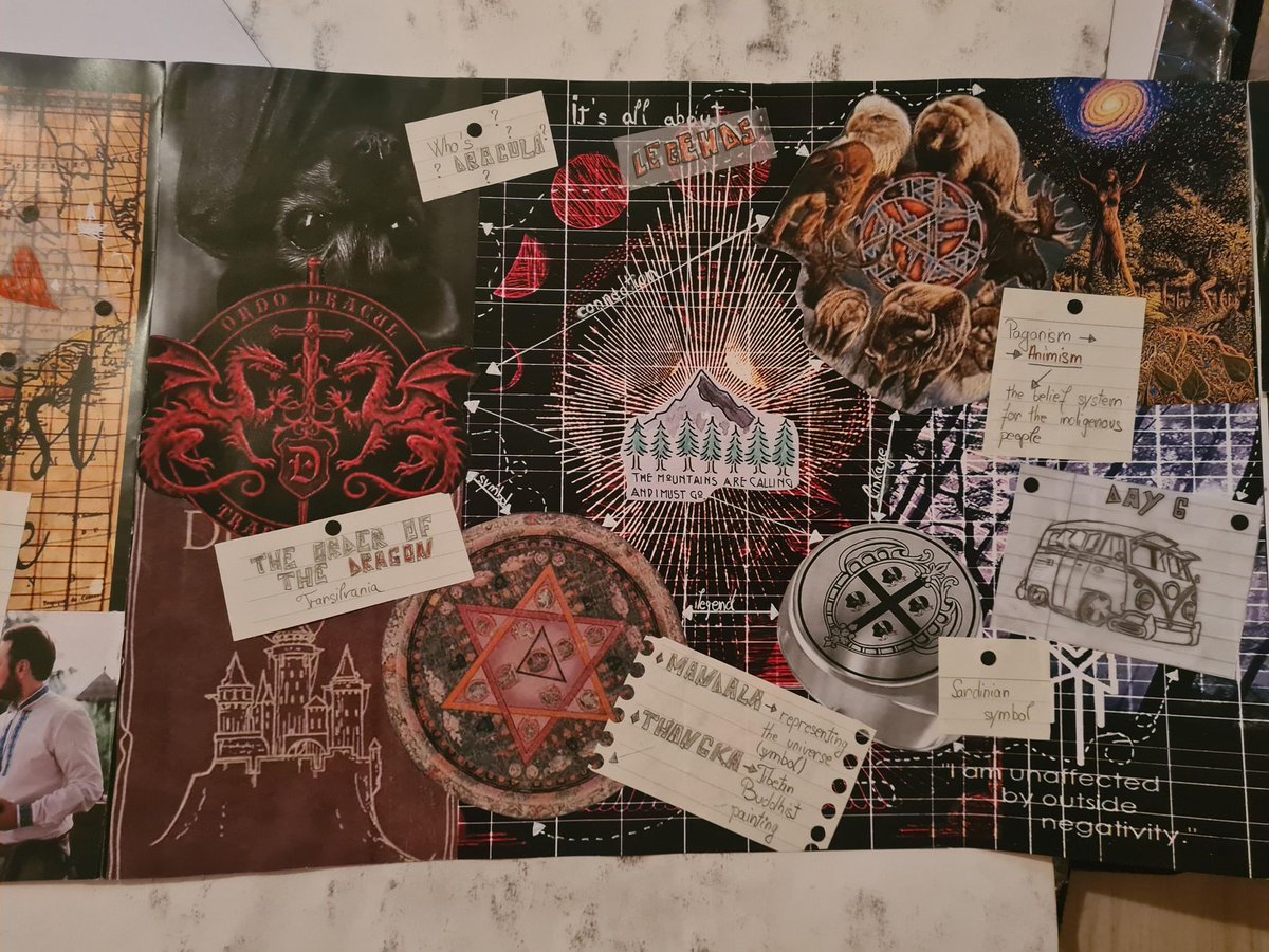 And as for an night post I will just leave this here . Is a moodboard that i made . Even tho is not an drawing is something niche and fun if you guys have any spare pictures or magazines do one to . Inspired by vampires and the old legends of my country #darkart #Vampire #horror