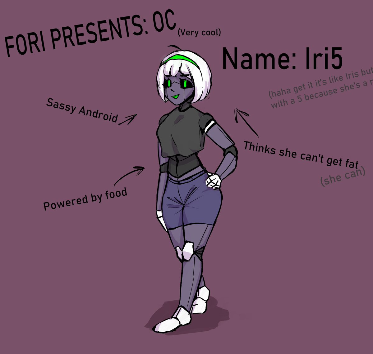 ForiDrawsFat's tweet image. I maed an oc :)
What do yall think of her?
#robutt #oc