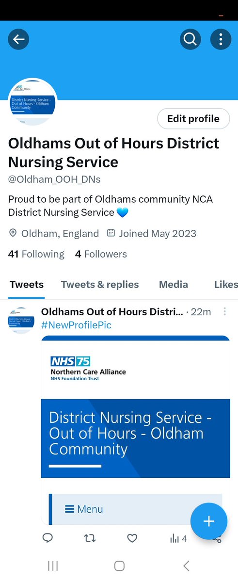 Amy Barrett (@amy_barrett87) on Twitter photo I have created a Twitter page for my new DN team: Oldhams Out of Hours <a href="/Oldham_OOH_DNs/">Oldhams Out of Hours District Nursing Service</a>
Please give the page a follow π and a share ππ» <a href="/andream35324109/">andrea morris</a>
<a href="/Abbott2S/">Susan Abbott</a>
<a href="/laura_ba1/">laura barraclough</a> <a href="/kaymiller72/">Kay Miller</a> <a href="/alywadsworth/">Alyson Wadsworth</a> <a href="/Paula_Baker1/">Paula Baker</a> @SaraHandley9 <a href="/NCAlliance_NHS/">Northern Care Alliance NHS Foundation Trust (NCA)</a> <a href="/Oldham_OOH_DNs/">Oldhams Out of Hours District Nursing Service</a> <a href="/Michell48863824/">Michelle Houghton</a> I have created a Twitter page for my new DN team: Oldhams Out of Hours <a href="/Oldham_OOH_DNs/">Oldhams Out of Hours District Nursing Service</a>
Please give the page a follow π and a share ππ» <a href="/andream35324109/">andrea morris</a>
<a href="/Abbott2S/">Susan Abbott</a>
<a href="/laura_ba1/">laura barraclough</a> <a href="/kaymiller72/">Kay Miller</a> <a href="/alywadsworth/">Alyson Wadsworth</a> <a href="/Paula_Baker1/">Paula Baker</a> @SaraHandley9 <a href="/NCAlliance_NHS/">Northern Care Alliance NHS Foundation Trust (NCA)</a> <a href="/Oldham_OOH_DNs/">Oldhams Out of Hours District Nursing Service</a> <a href="/Michell48863824/">Michelle Houghton</a>