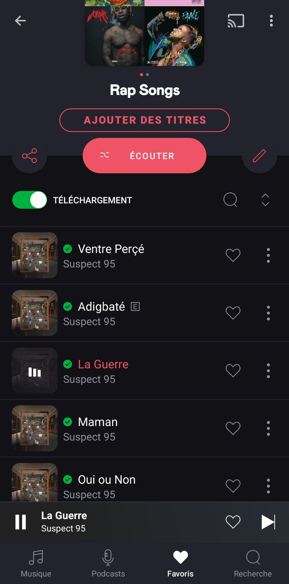 BBredji's tweet photo. Sur 16 titres, déjà 9 titres ajoutés en playlist. @suspect_95 , tu as fait fort!
On va prendre le temps de re-ecouter chaque son pour bien rentrer dedans... https://t.co/QVNSayByJ0