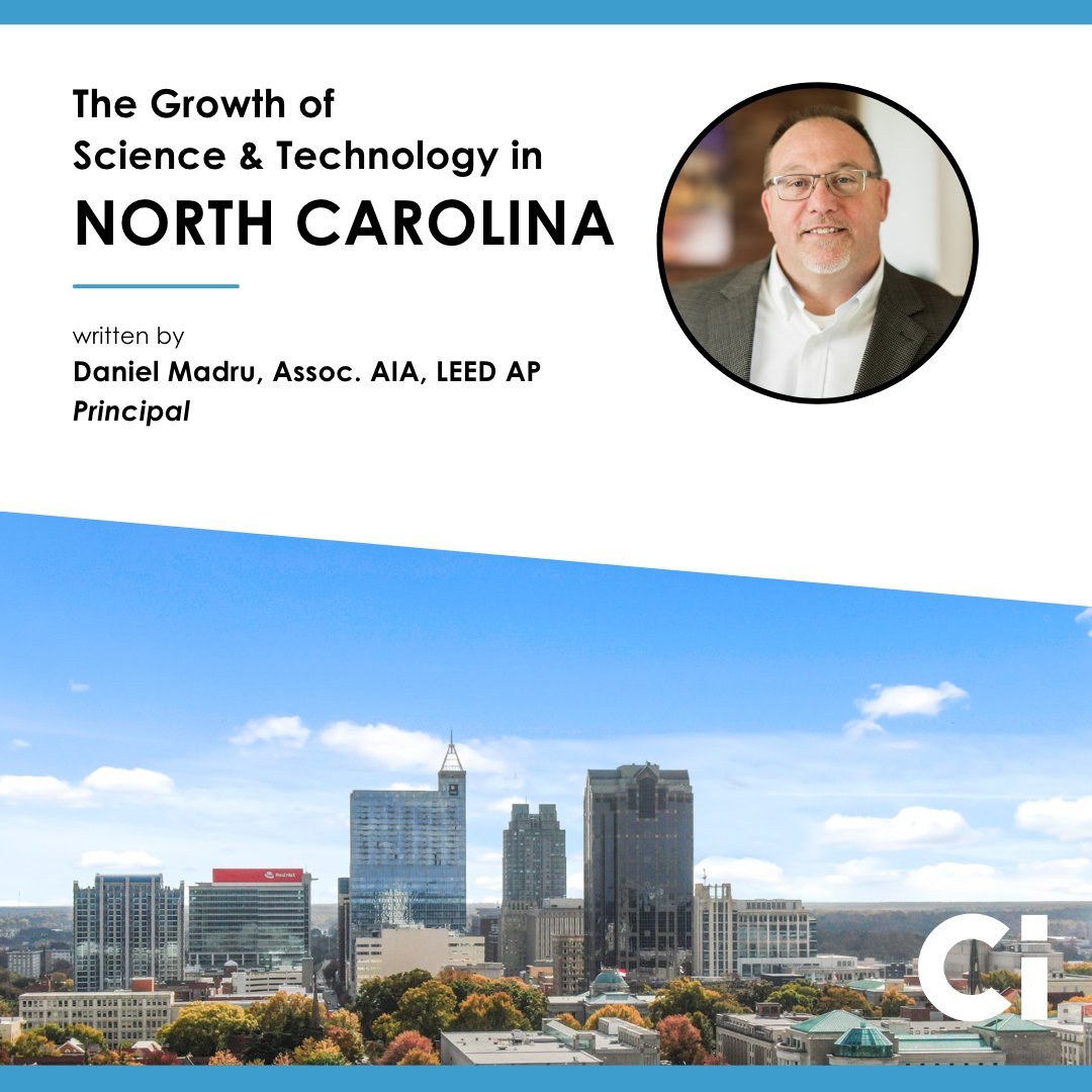 ci_designinc's tweet image. North Carolina is at the forefront of innovation in the Science &amp;amp; Technology industry.  

Read our latest blog post from Ci Principal Dan Madru to learn how the state is becoming a thriving hub for life sciences, cGMP manufacturing and more.

lnkd.in/g5chYtPy