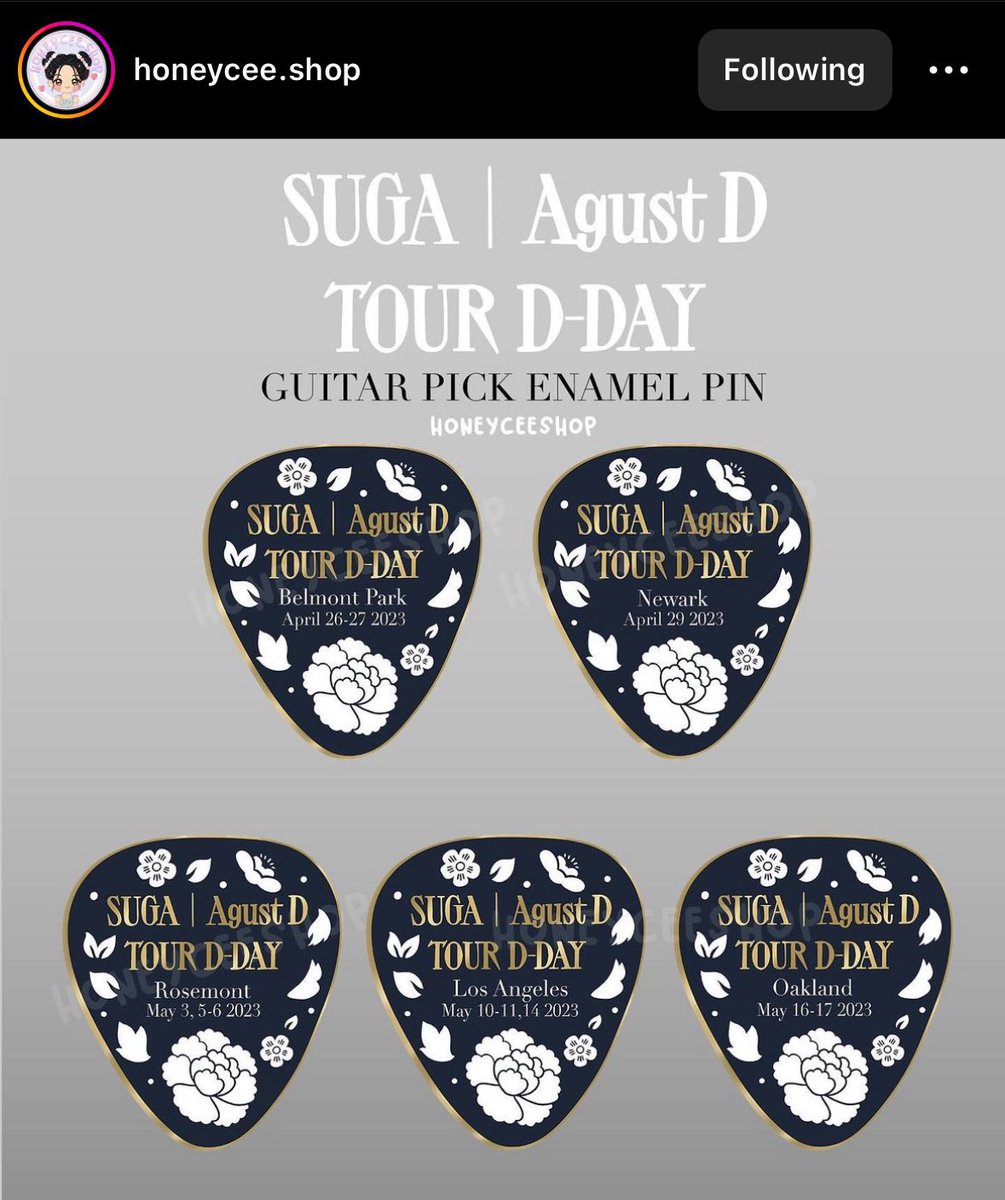 SUGA Agust D TOUR D-DAY ギターピック | www.bottonificiolozio.it