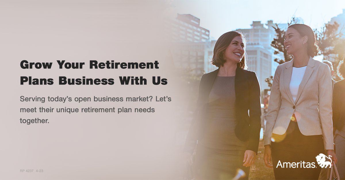 RPAGSupport's tweet image. Ameritas offers a full range of retirement solutions for #401(k), #Pooled Plans and #457 governmental plans. Learn more about how this main street market leader puts their expertise on your side to help you grow your retirement plan business at hubs.li/Q01NLb5j0