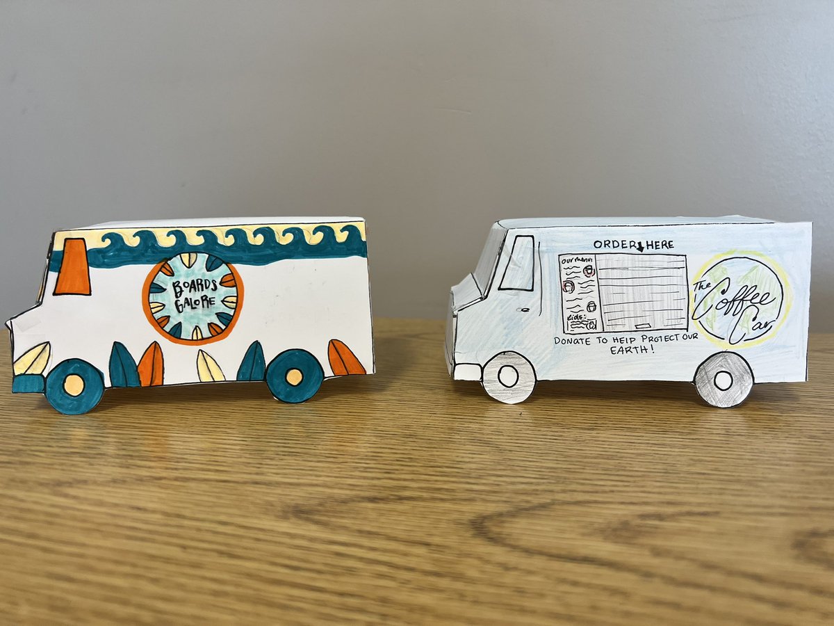 Marketing students finished strong with their semester project of creating a mobile business. Give them a few guidelines for their target market, some paper, markers, colored pencils, iMovie, Canva, Google Slides and let the creativity begin!!! <a href="/StDominicHS/">St. Dominic High School</a>