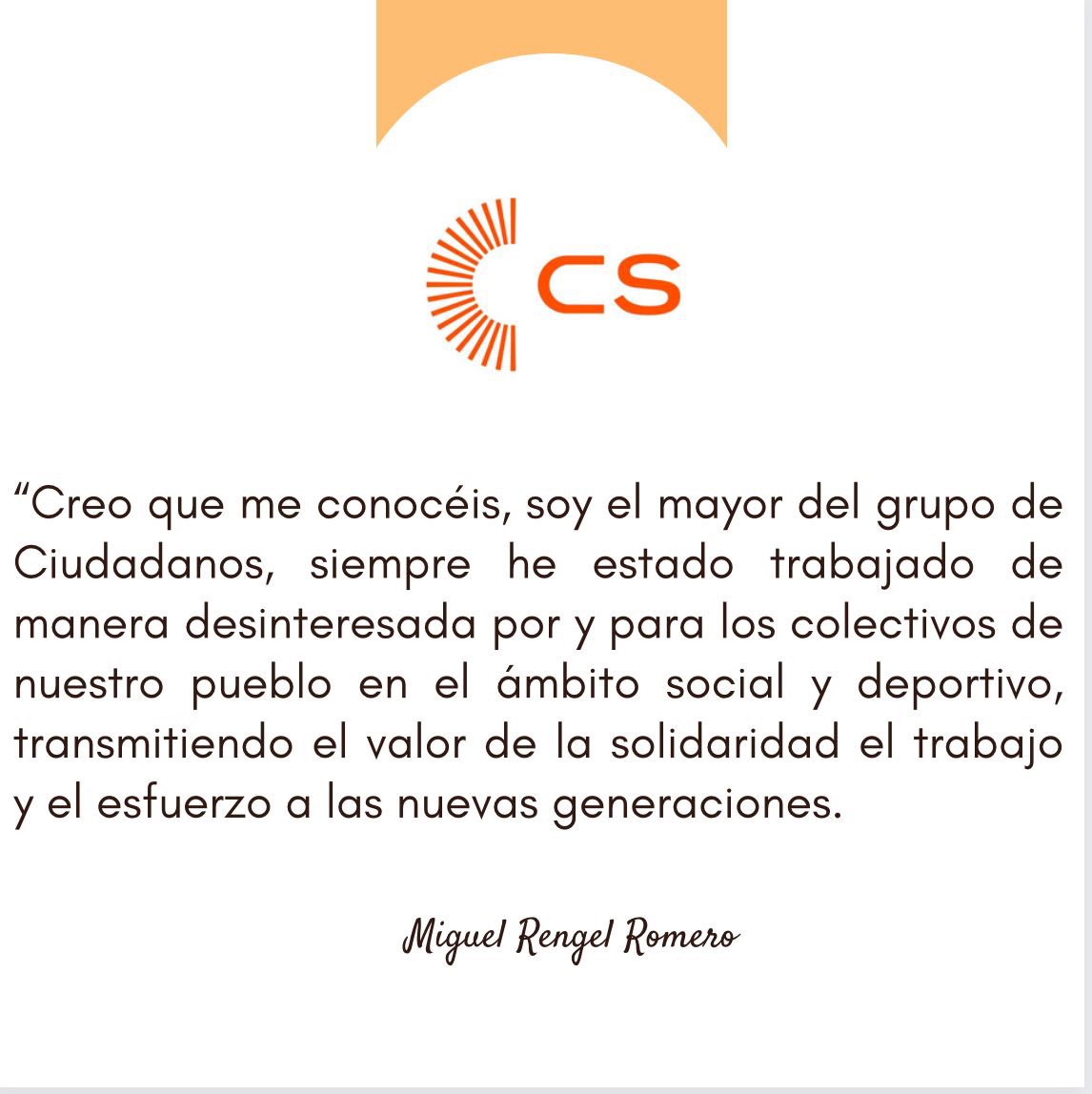 Cs_Alora's tweet photo. PRESENTACIÓN DE CANDIDATOS | Seguimos con nuestro número 8 Miguel Rengel Romero https://t.co/7feVHc2ZU0