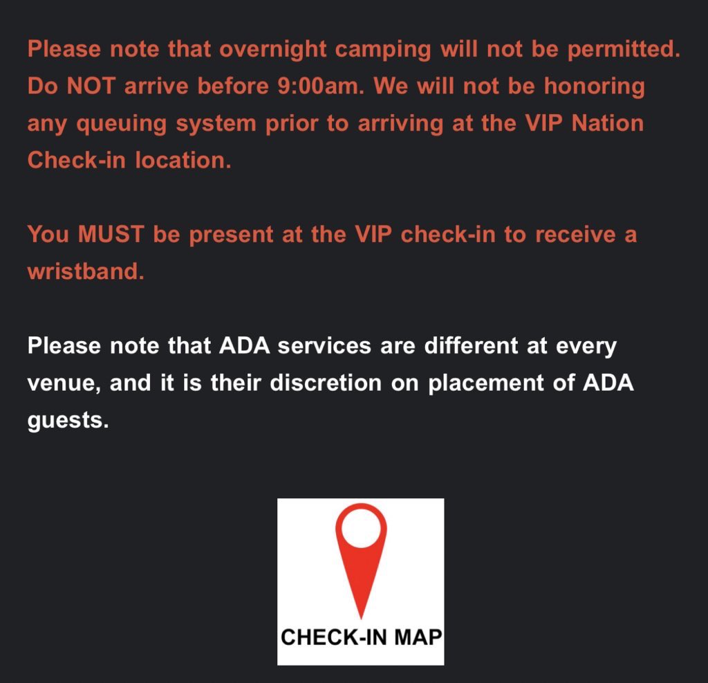 Ot7skz's tweet photo. Don’t worry if you’re not camping at the Kia forum and worried about not getting close, they are not honoring any of the camping or queuing anyone , you still have a chance on being barricade <3 https://t.co/46rqPcbGmW