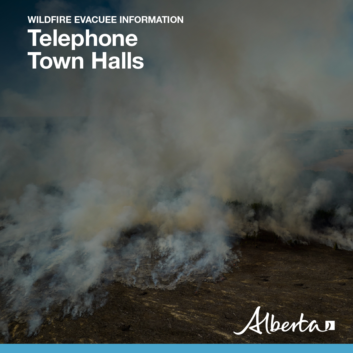 YourAlberta's tweet photo. Albertans evacuated due to #ABWildfire can join a nightly telephone town hall for updates to the wildfire situation and answers to their questions.

May 9-14 starting at 7:30 pm

Join by phone: 1-833-380-0691
Listen and ask questions online: https://t.co/ms6V8XyJNZ https://t.co/lscSQnND5A