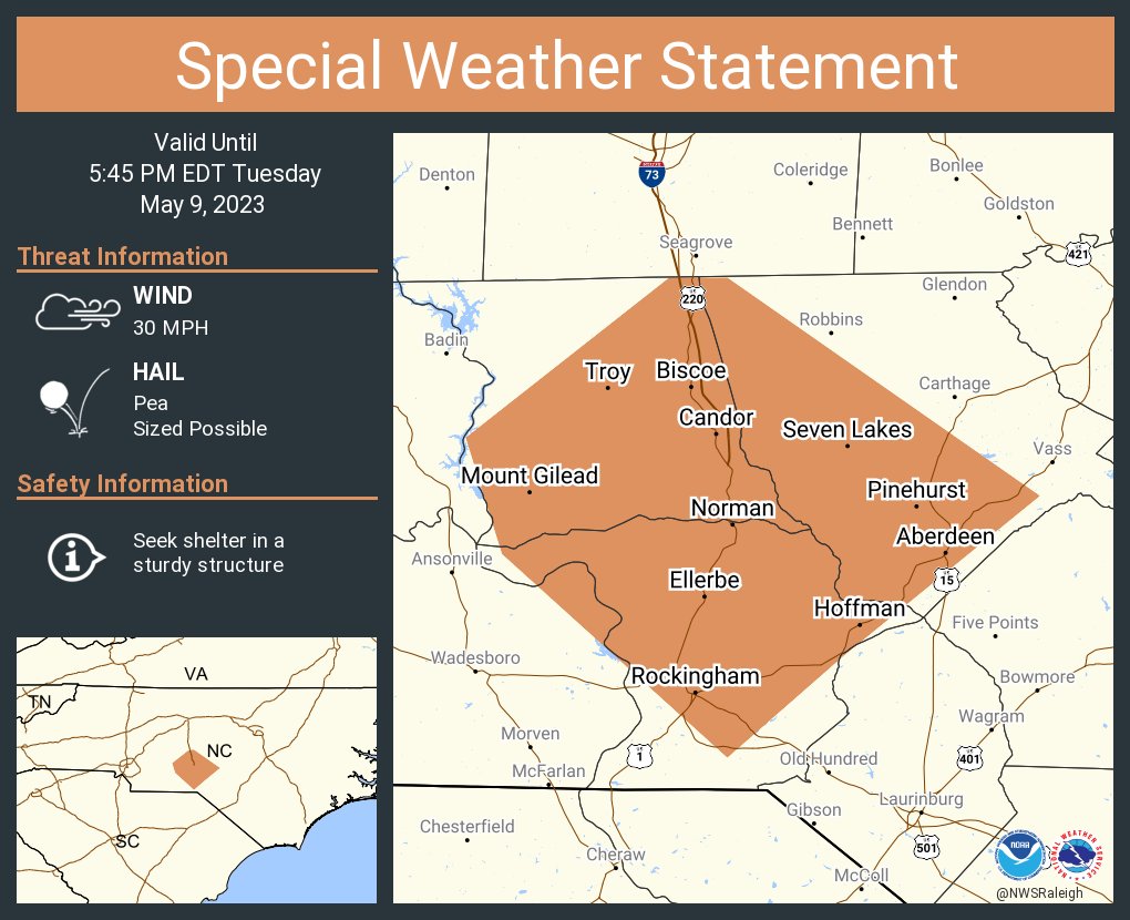 NWS Raleigh on Twitter "A special weather statement has been issued