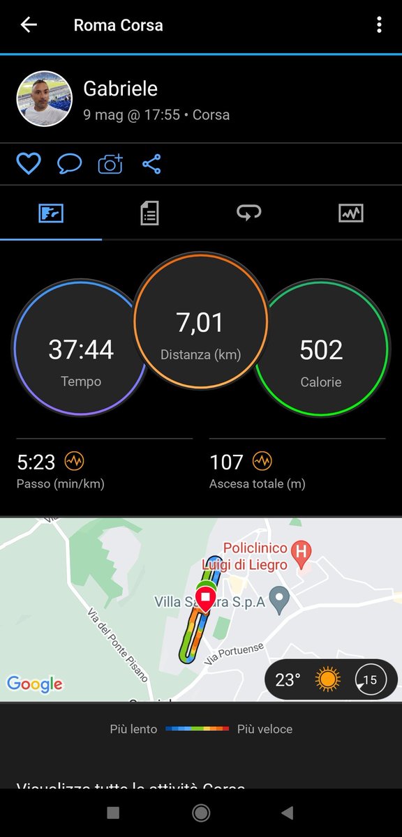 GabrieleGalilea's tweet photo. E come consigliato da @bestinformatica ... Da oggi meno km e più velocità! 7 km in mezzo al #serpentone 🏃🐌💪 da domani prevista tanta tanta pioggia per tutta la settimana... 🫣🫣🫣 https://t.co/26msAFhaKG