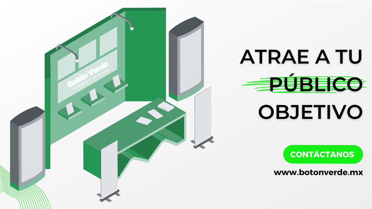 BOTONVERDEMX's tweet photo. Diseñamos stands publicitarios que no solo atraen la atención, sino que también crean experiencias únicas para sus cliente 🤩🙌🏻

#botónverde #stands #diseñodestands #creaciondestands #agenciademarketing #marca #branding https://t.co/SgOO72quGW