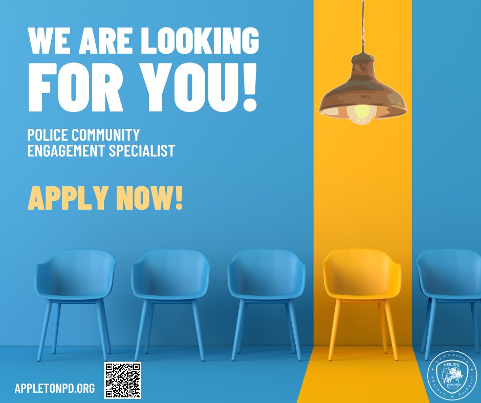 Appleton Police (@appletonpd_wi) on Twitter photo Are you passionate about community outreach and making a positive impact? The <a href="/AppletonPD_WI/">Appleton Police</a> is hiring a Police Community Engagement Specialist to join our dedicated team. Apply Today!
governmentjobs.com/careers/applet… Are you passionate about community outreach and making a positive impact? The <a href="/AppletonPD_WI/">Appleton Police</a> is hiring a Police Community Engagement Specialist to join our dedicated team. Apply Today!
governmentjobs.com/careers/applet…