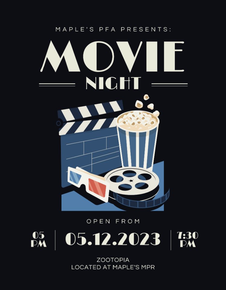 maple_np's tweet photo. Movie Night is back!  Join us this Friday in the MPR starting at 5PM. Bring a picnic and a blanket and enjoy the show! Snacks will also be available. #cvusdforward #maplemustangs🍁🐎 https://t.co/QmeZqYQdST