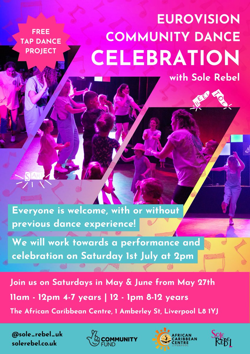 LIVERPOOL! Calling all Children 4-12 years We're offering FREE dance classes & a performance opportunity this May- July Saturdays from May 13th - July 1st 11-12.00 4-7 years & 12-13.00 8-12 years @ The African Caribbean Centre Funded by @FundTnl