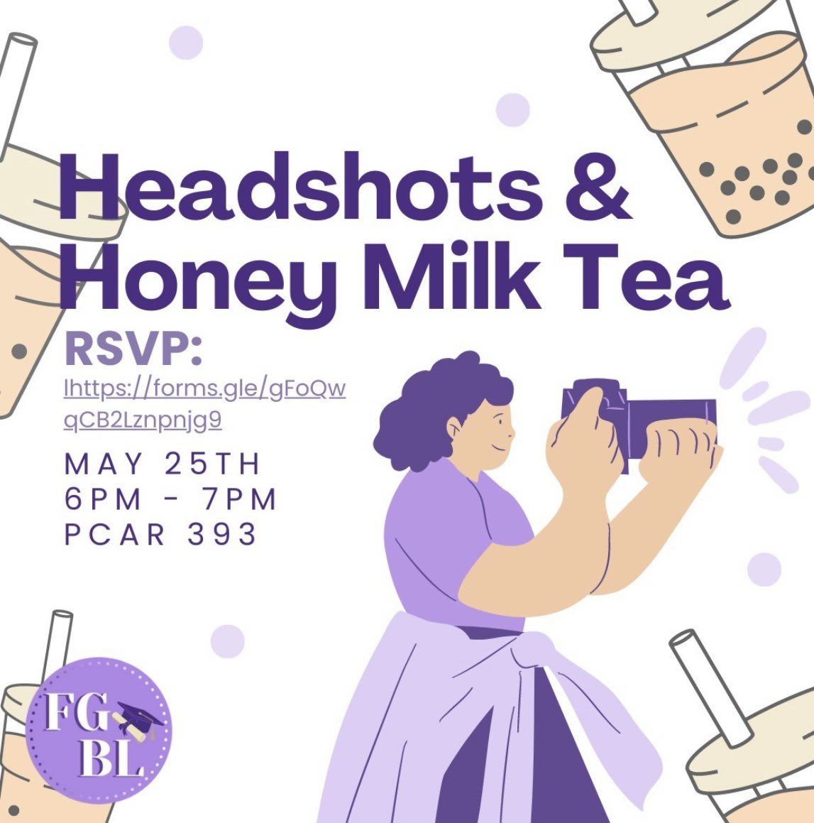 First Gen Business Leaders will be providing you with an opportunity to receive an edited professional headshot that can be used for your new Linkedin profile picture or even a your social media profile picture. (1/2)