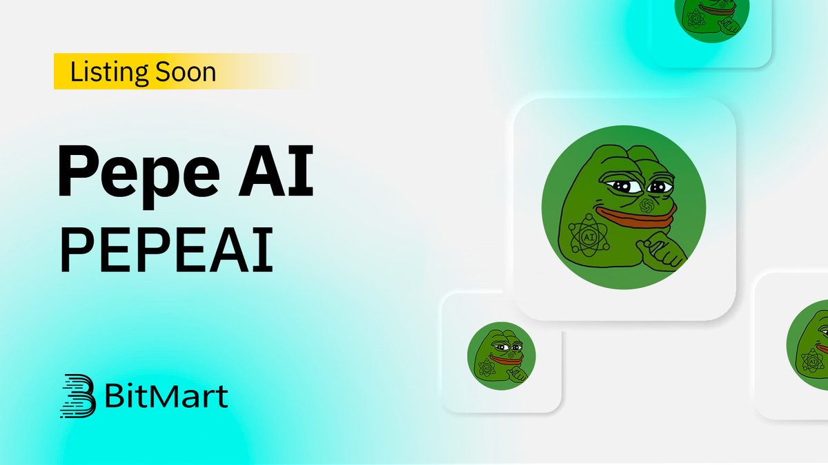✨Upcoming New Listing📷

#BitMart will list $PEPEAI @PepeAIcoin soon 🤩 

Follow our official announcement for more details!  

Share in the comments what you like about this project ⬇️

#PEPEAIBitMartListing