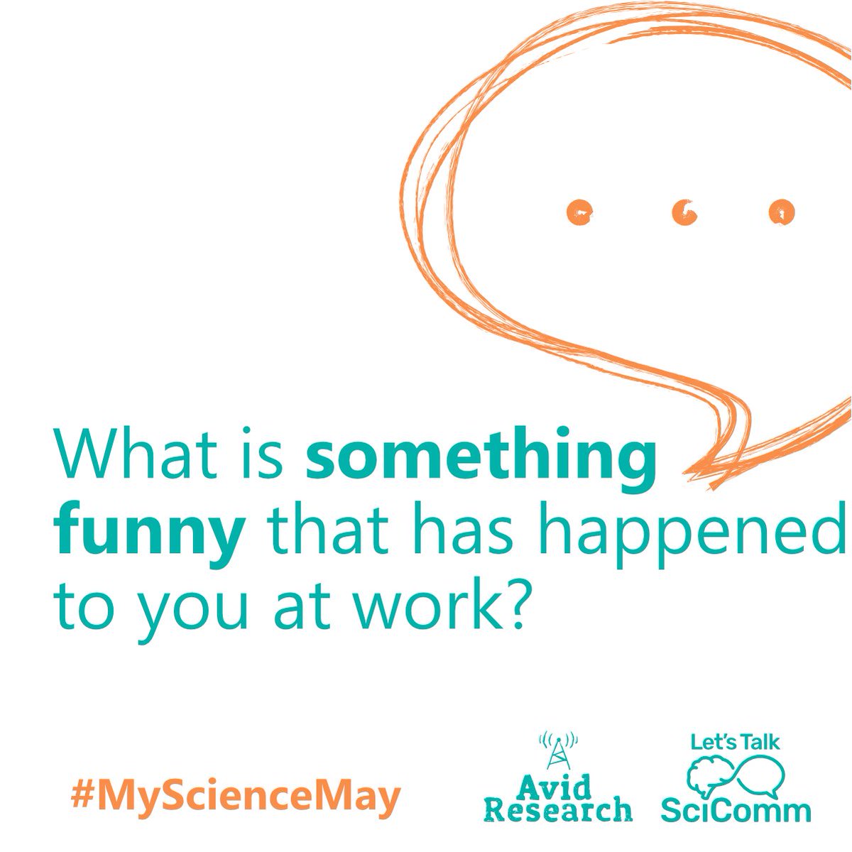 LetsTalkSciComm's tweet photo. Happy hump day from us and @avid_podcast, team #MyScienceMay!
To help us all get through the week, we'd love to hear about something funny that's happened to you at work.
Bonus points if remembering it brings a smile to your face π https://t.co/Ervd5QXt0y