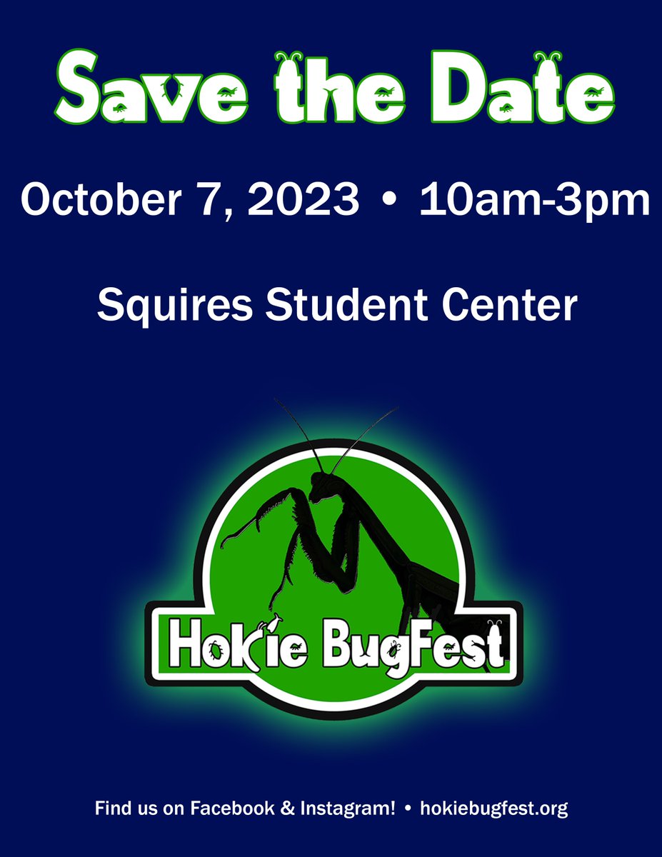 Join us for Hokie BugFest this Fall! 🐛🐞🪲🐝