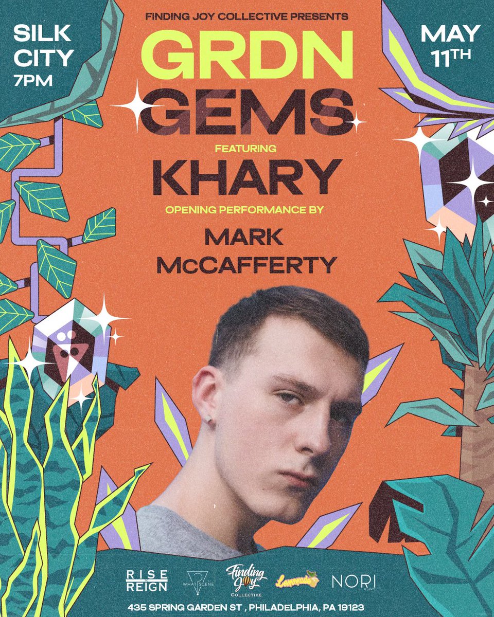 ALMOST TIME! May 11th @ Silk City! 🪴💎 Come thru, tickets available in bio 🎟️ USE CODE "MARK" 21+ to enter !!!

Much appreciation to <a href="/FindingJoyCo/">Finding Joy Collective</a> for including me in this..

<a href="/sorrykhary/">Khary</a> <a href="/urbanzayy/">TRIBELIFE ©</a> <a href="/jeromeallen_/">Jerome</a> <a href="/WANton_Soupp/">WaniRay_</a>  <a href="/jonjukebox/">jon</a>