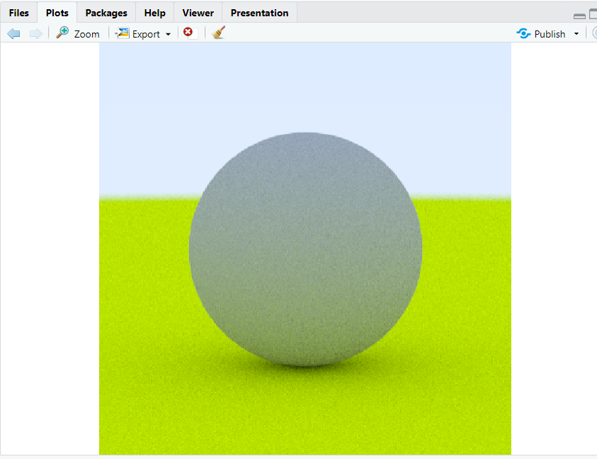 Woot! After several failed attempts, got a #rayverse render to work on my Windows laptop. 😍 Used Bing Chat to give me a code snippet that actually worked. Not used R for a long time, so stoked to be playing with it again. (Also, is POVRay still a thing? 🤔)