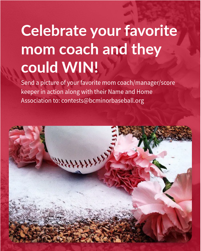 bcmbaseball's tweet photo. Important PSA - Mother's Day 2023 kicks off our week-long celebration of these often unsung heroes! Get started early and send in your submissions now! 
PS - You're welcome for the Mother's Day reminder. We've got your back!
@Baseball_BC 
@vancanadians https://t.co/GC94mTvyl2